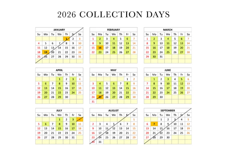 Calendar of 2026 Stallion Collection Days